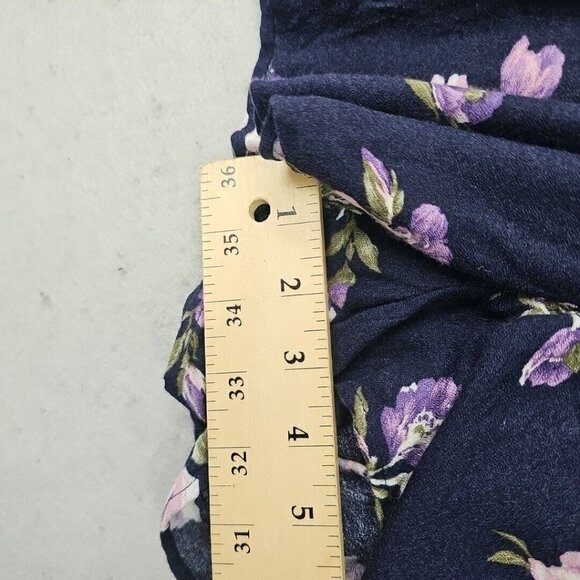 American Eagle Romper Womens XS Navy Blue Floral Viscose V-Neck Comfort Spring - Picture 9 of 12